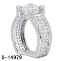 925 plateó el anillo plateado oro de las mujeres del anillo de boda 14k.